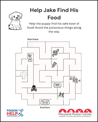 Thumbnail of the MPC's 'Help Jake Find His Food' activity sheet